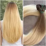 Ombre 100% emberi hajból készült csatos haj kb. 110-115 gr 40 cm