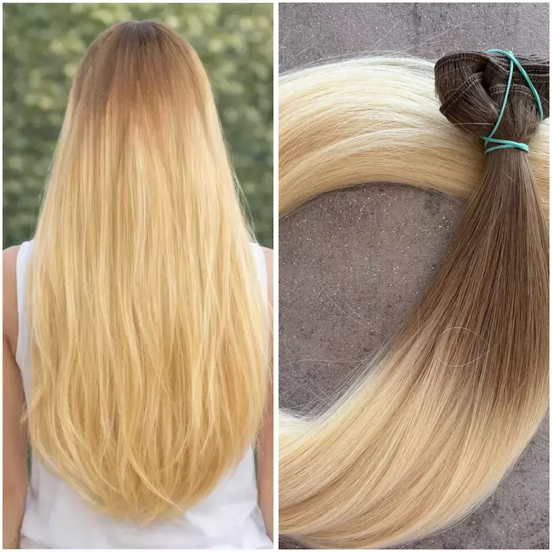 Ombre tresszelt 58cm 100% eredeti haj/ 10gr
