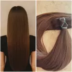 Gesztenye barna 100% emberi hajból készült csatos haj kb. 110-115 gr 50 cm