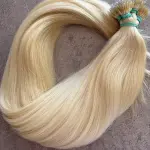 Nano gyűrűre tincsezett hamvas szőke 40-43cm 100% eredeti emberi haj/ 10gr