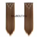Gesztenye barna 100% emberi hajból készült csatos haj kb. 110-115 gr 40 cm