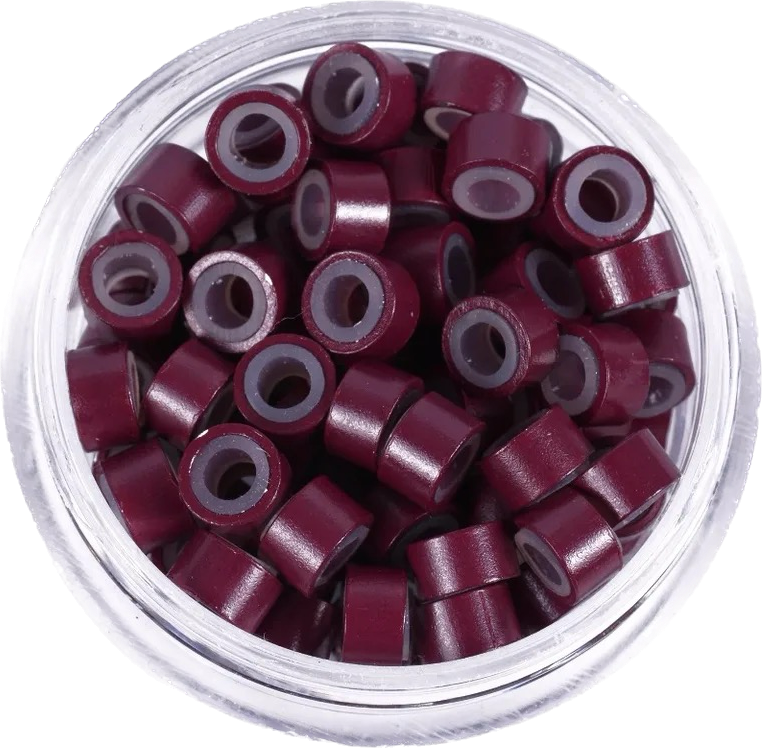 Burgundi szilikonos mikrógyűrű 100db/5mm (15#)