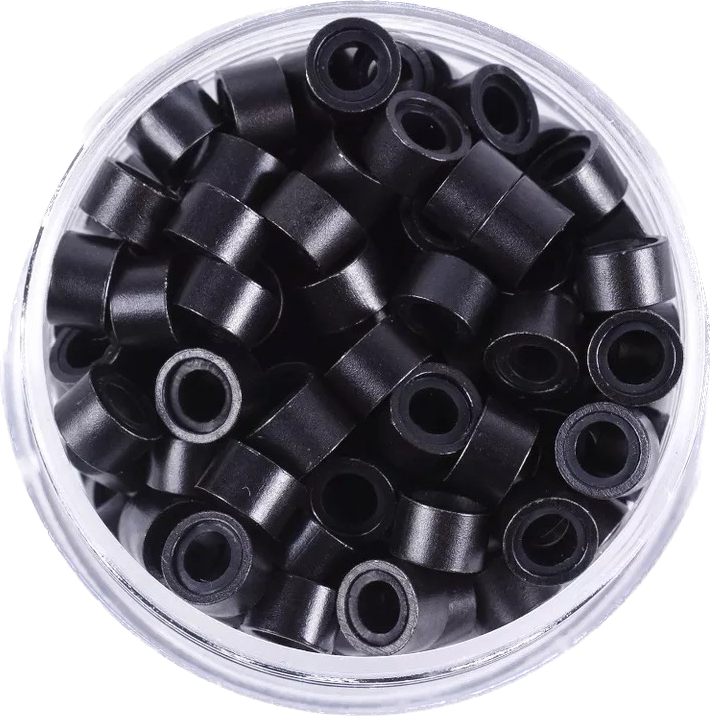 Fekete szilikonos mikrógyűrű 1000db/5mm (1#)