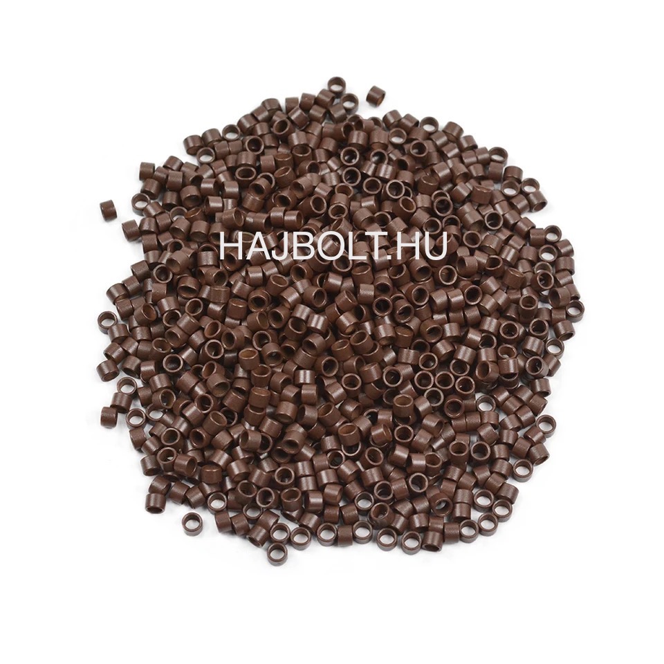 Világosbarna szilikon nélküli mikrógyűrű 100db/4,5mm; 4mm (11#)