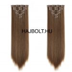 Gesztenye barna 100% emberi hajból készült csatos haj kb. 110-115 gr 70 cm