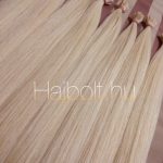 Tincsezett enyhén hamvas platina szőke 80cm 100% eredeti emberi haj/ 10gr