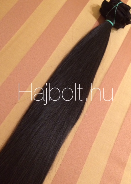 Natúr barna 100% emberi hajból készült csatos haj kb. 110-115 gr 50cm