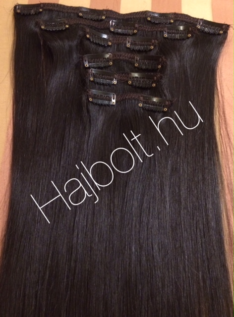 Natúr barna 100% emberi hajból készült csatos haj kb. 110-115 gr 50cm