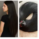 Tresszelt sötétbarna vékonyszálú 70cm natúr 100% eredeti haj/ 10 gr